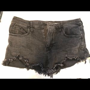 Black Distressed Shorts